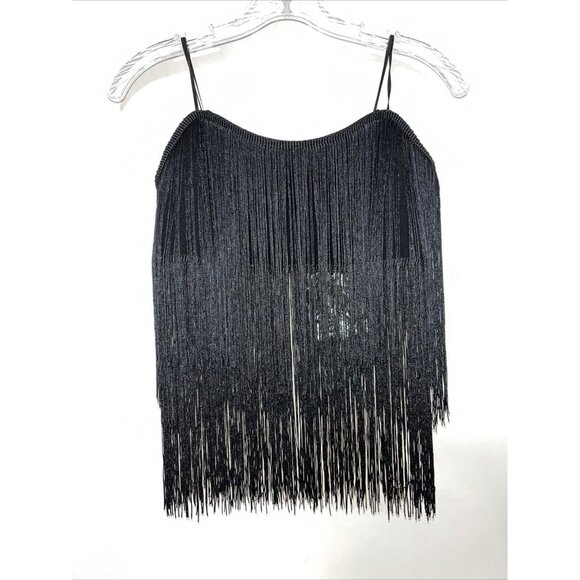 Sincerely Jules Women's Medium Crop Top Fringe Flapper GoGo Disco Showgirl - Picture 1 of 9